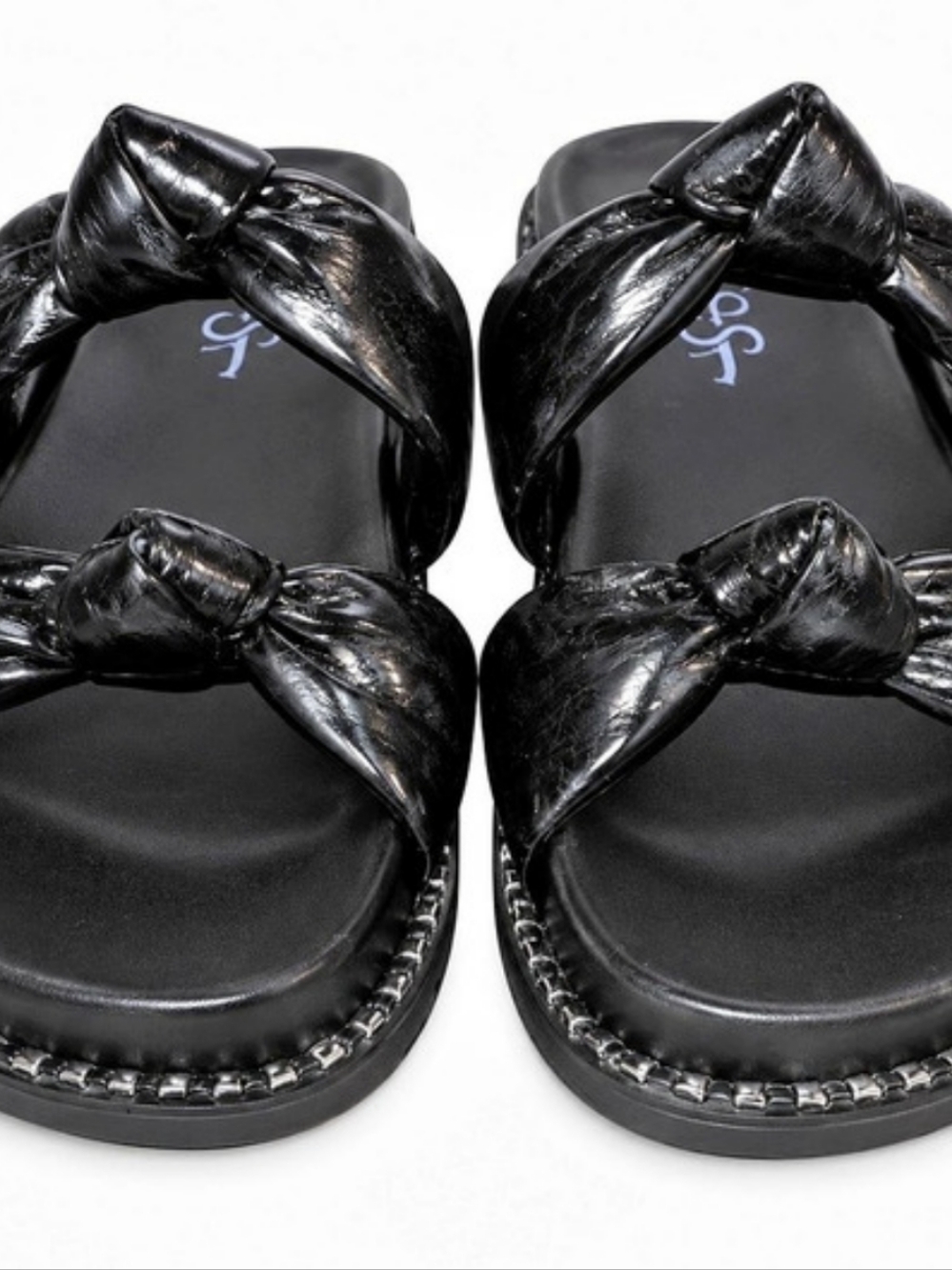 Jessica Simpson Caralyna Slide Sandal Black Bow Sandals